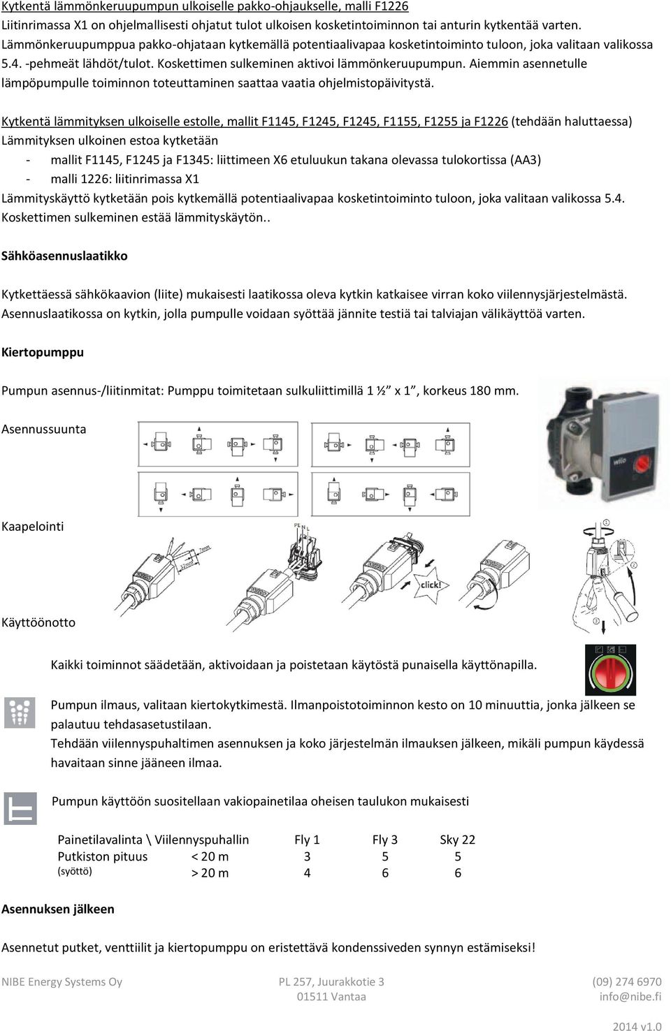 Aiemmin asennetulle lämpöpumpulle toiminnon toteuttaminen saattaa vaatia ohjelmistopäivitystä.