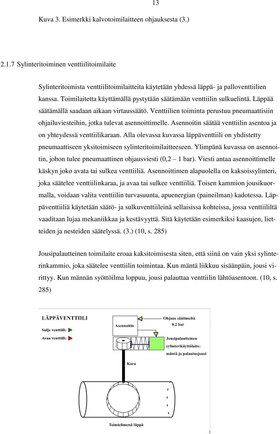 Venttiilien toiminta perustuu pneumaattisiin ohjailuviesteihin, jotka tulevat asennoittimelle. Asennoitin säätää venttiilin asentoa ja on yhteydessä venttiilikaraan.