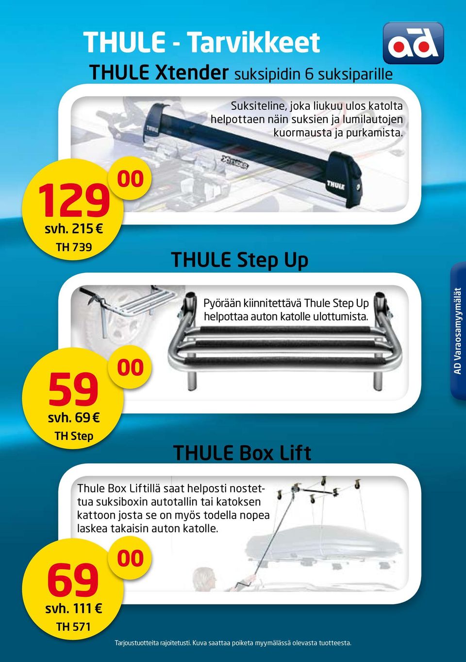 AD Varaosamyymälät svh. 69 TH Step THULE Box Lift 69 svh.