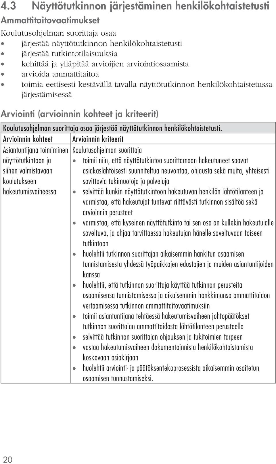 näyttötutkinnon henkilökohtaistetusti.