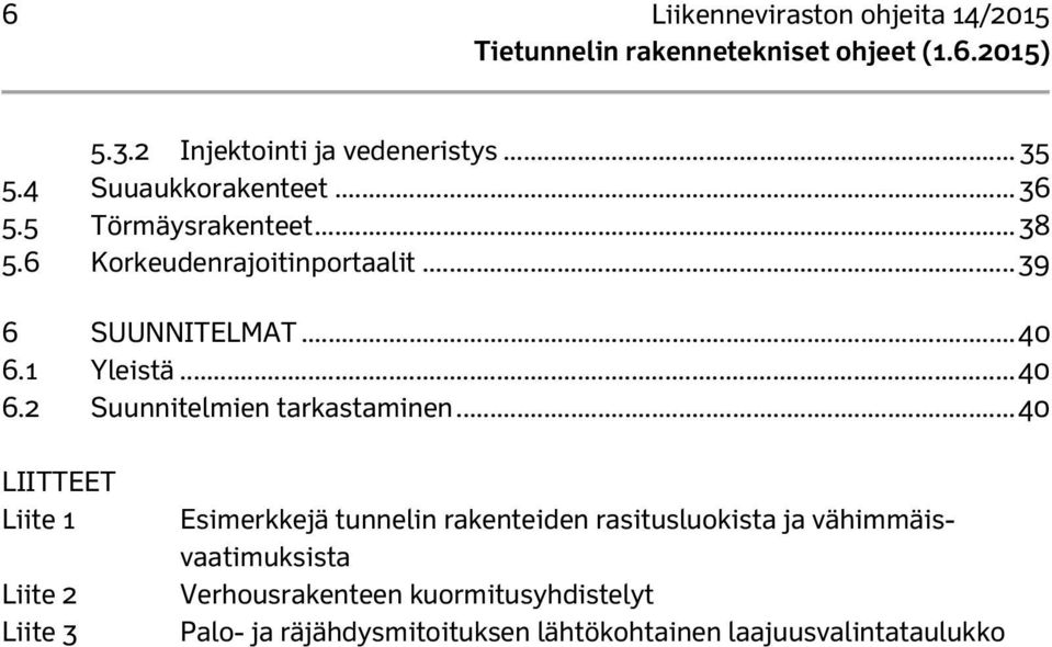 1 Yleistä... 40 6.2 Suunnitelmien tarkastaminen.