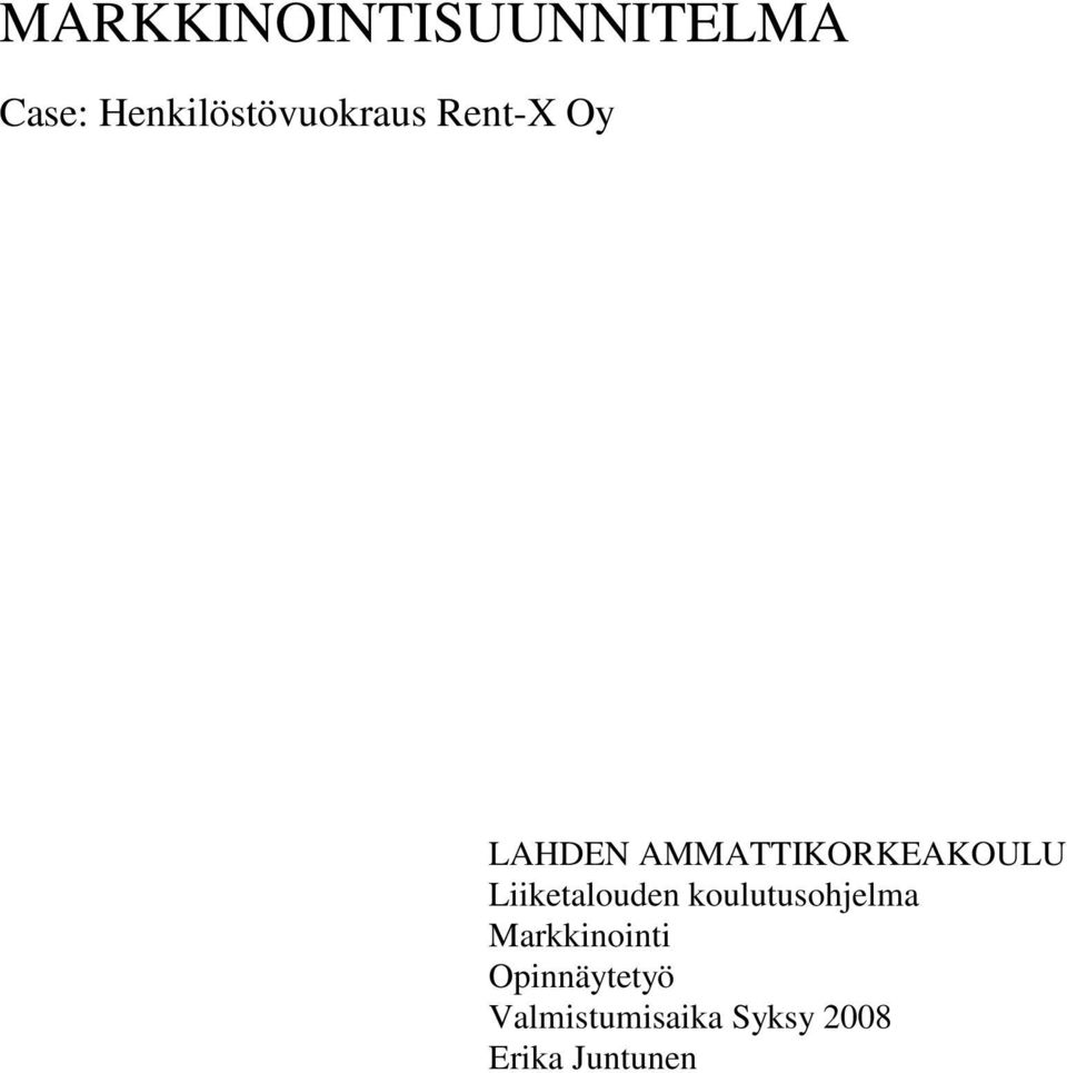 AMMATTIKORKEAKOULU Liiketalouden