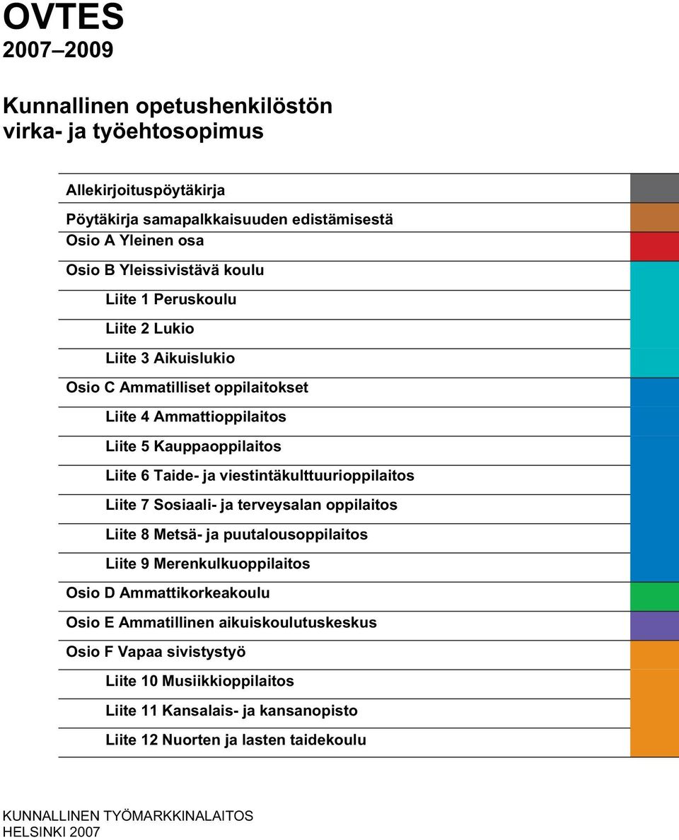 viestintäkulttuurioppilaitos Liite 7 Sosiaali- ja terveysalan oppilaitos Liite 8 Metsä- ja puutalousoppilaitos Liite 9 Merenkulkuoppilaitos Osio D Ammattikorkeakoulu Osio E