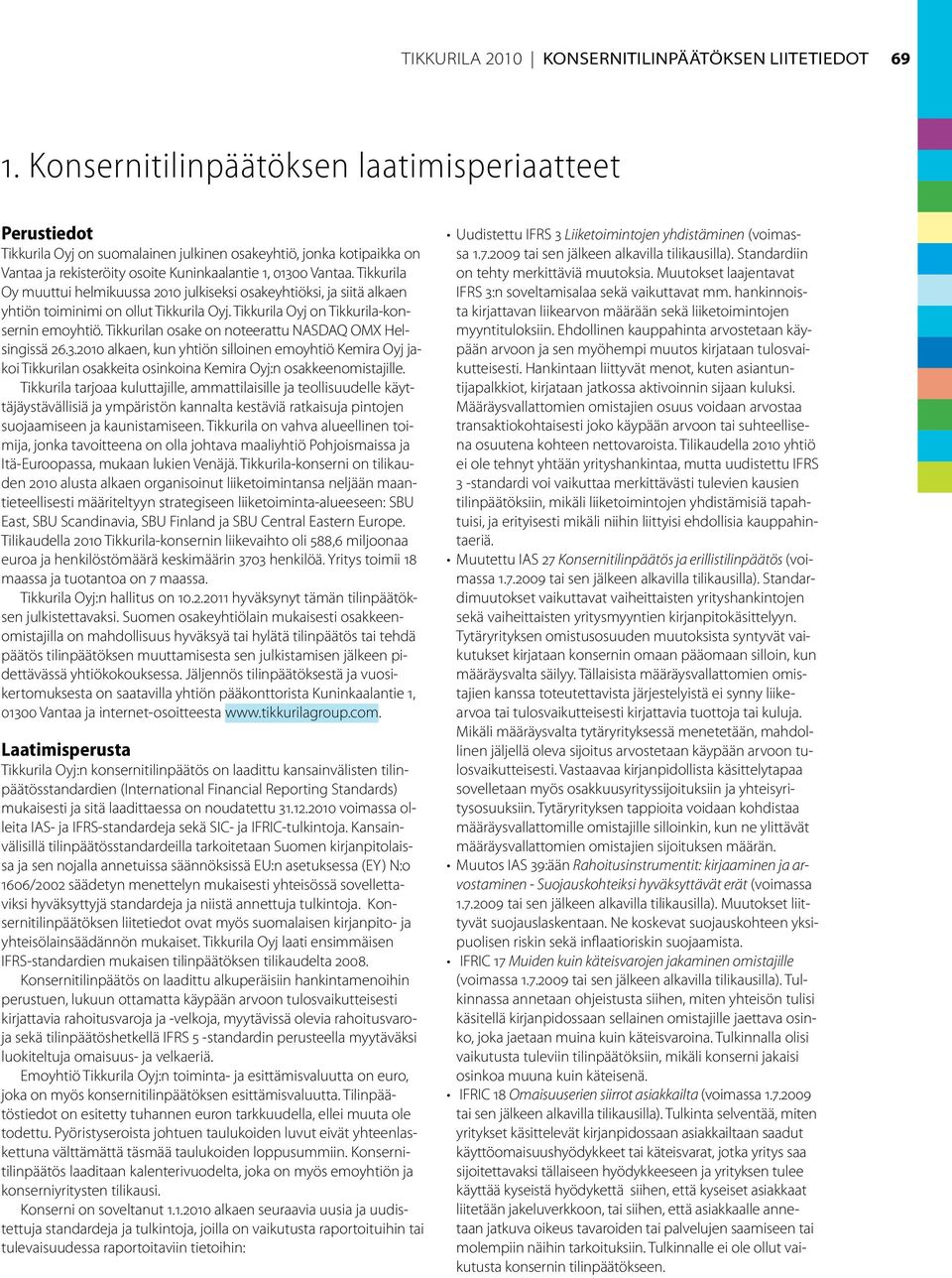 Tikkurila Oy muuttui helmikuussa 2010 julkiseksi osakeyhtiöksi, ja siitä alkaen yhtiön toiminimi on ollut Tikkurila Oyj. Tikkurila Oyj on Tikkurila-konsernin emoyhtiö.