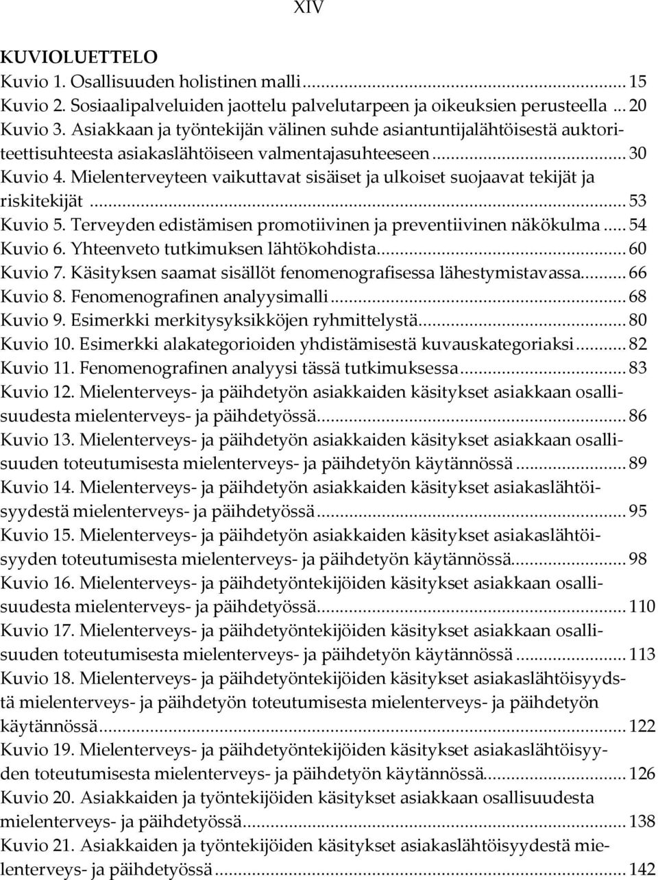 Mielenterveyteen vaikuttavat sisäiset ja ulkoiset suojaavat tekijät ja riskitekijät... 53 Kuvio 5. Terveyden edistämisen promotiivinen ja preventiivinen näkökulma... 54 Kuvio 6.