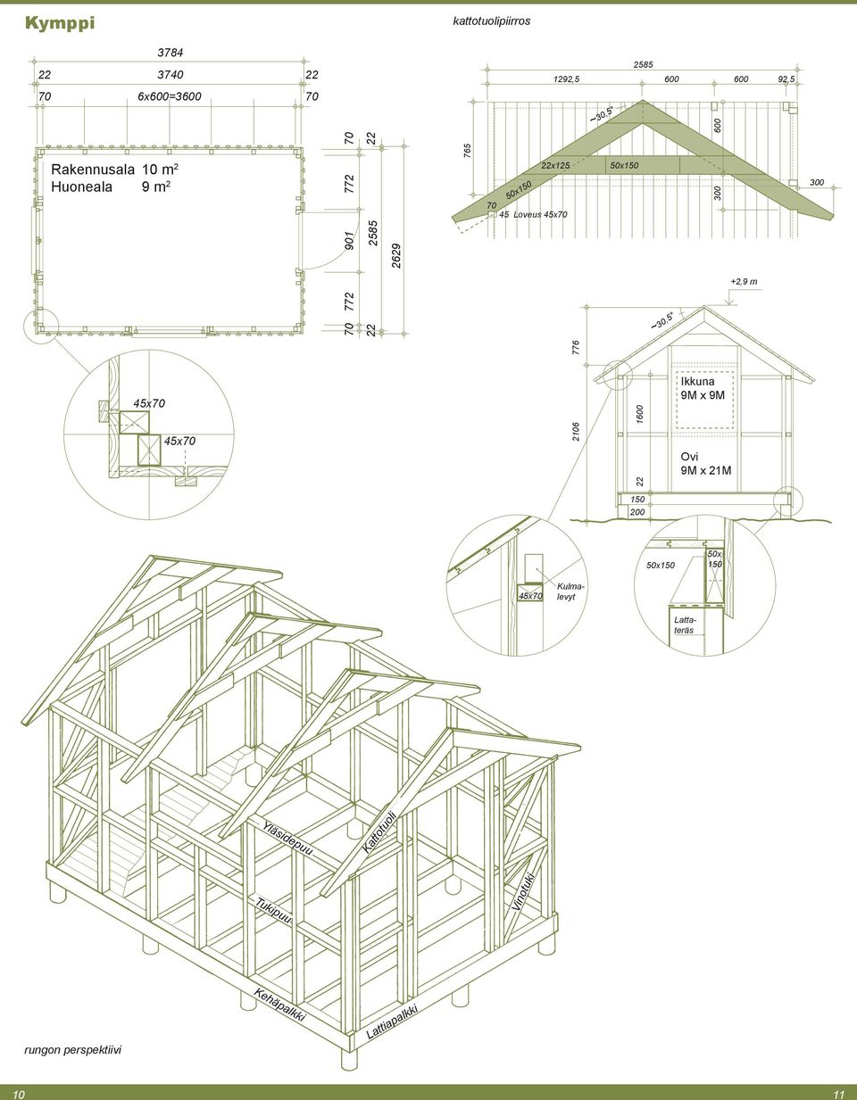 m ~30,5 2106 776 772 45x 45x 1600 Ikkuna 9M x 9M Ovi 9M x 21M 200 50x 45x Kulmalevyt