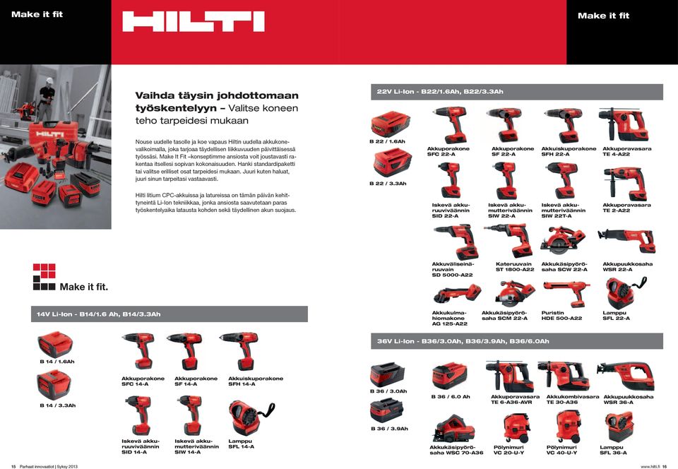 Make It Fit konseptimme ansiosta voit joustavasti rakentaa itsellesi sopivan kokonaisuuden. Hanki standardipaketti tai valitse erilliset osat tarpeidesi mukaan.