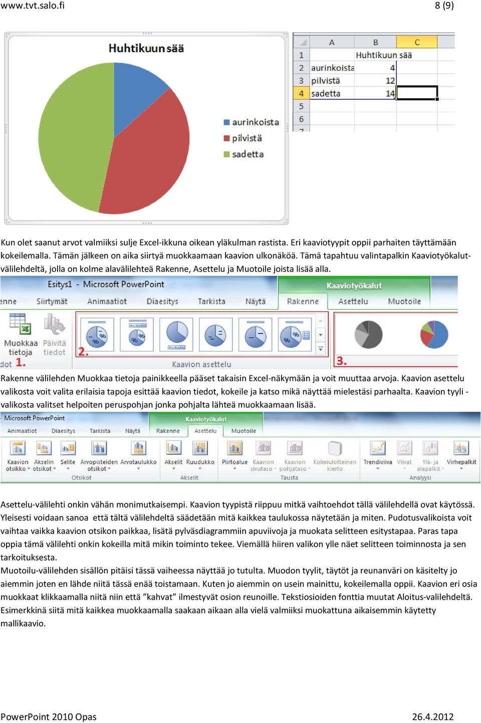 Rakenne välilehden Muokkaa tietoja painikkeella pääset takaisin Excel-näkymään ja voit muuttaa arvoja.