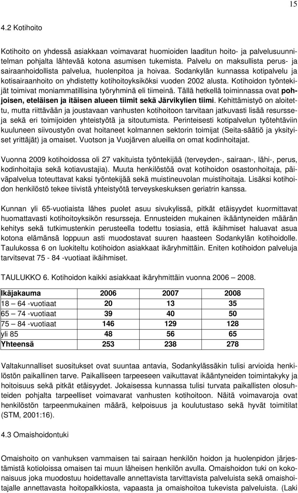 Kotihoidon työntekijät toimivat moniammatillisina työryhminä eli tiimeinä. Tällä hetkellä toiminnassa ovat pohjoisen, eteläisen ja itäisen alueen tiimit sekä Järvikylien tiimi.