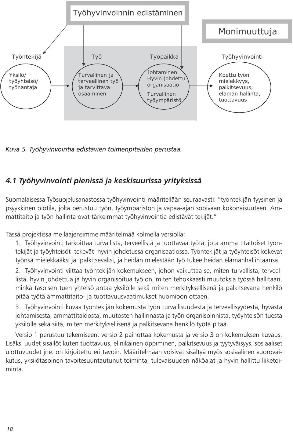 1 Työhyvinvointi pienissä ja keskisuurissa yrityksissä Suomalaisessa Työsuojelusanastossa työhyvinvointi määritellään seuraavasti: työntekijän fyysinen ja psyykkinen olotila, joka perustuu työn,