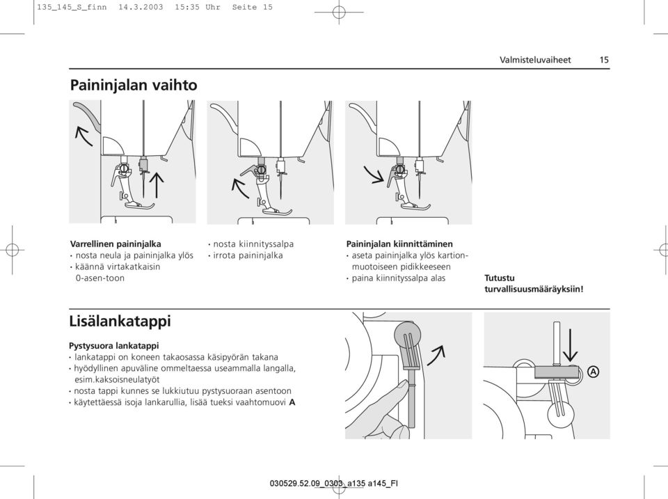 kiinnityssalpa alas Tutustu turvallisuusmääräyksiin!