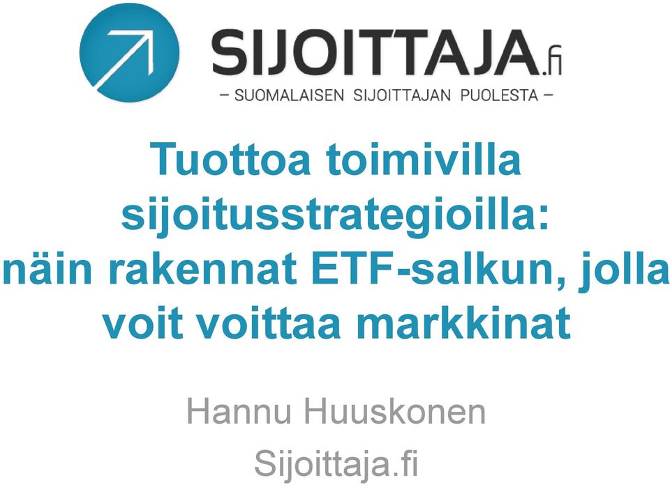 rakennat ETF-salkun, jolla voit