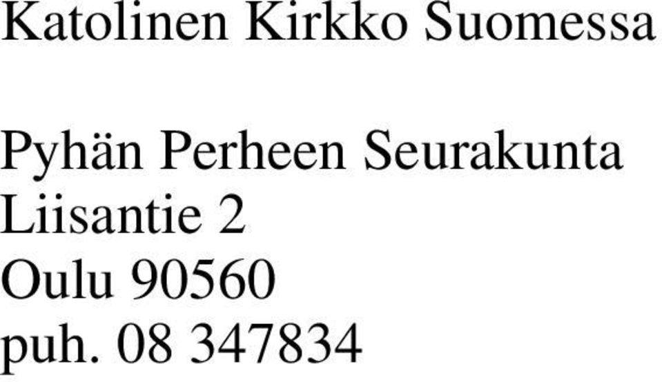 Perheen Seurakunta