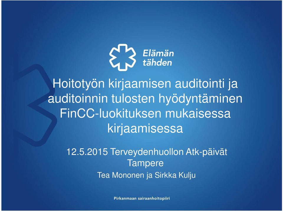 FinCC-luokituksen mukaisessa kirjaamisessa 12.