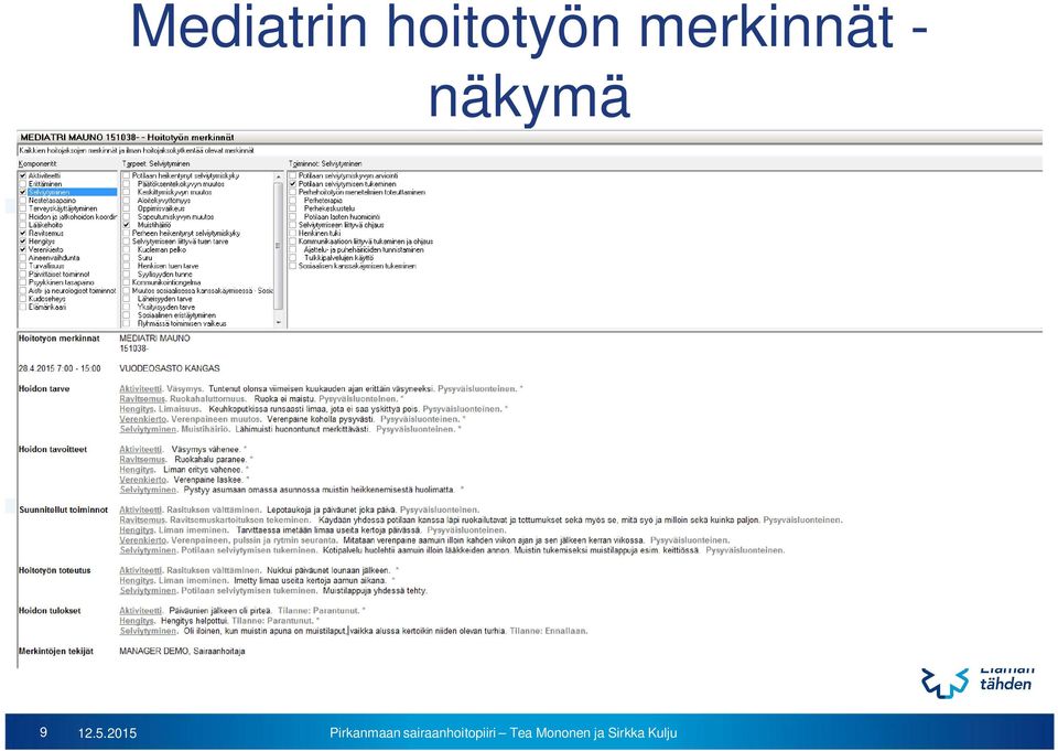 merkinnät -