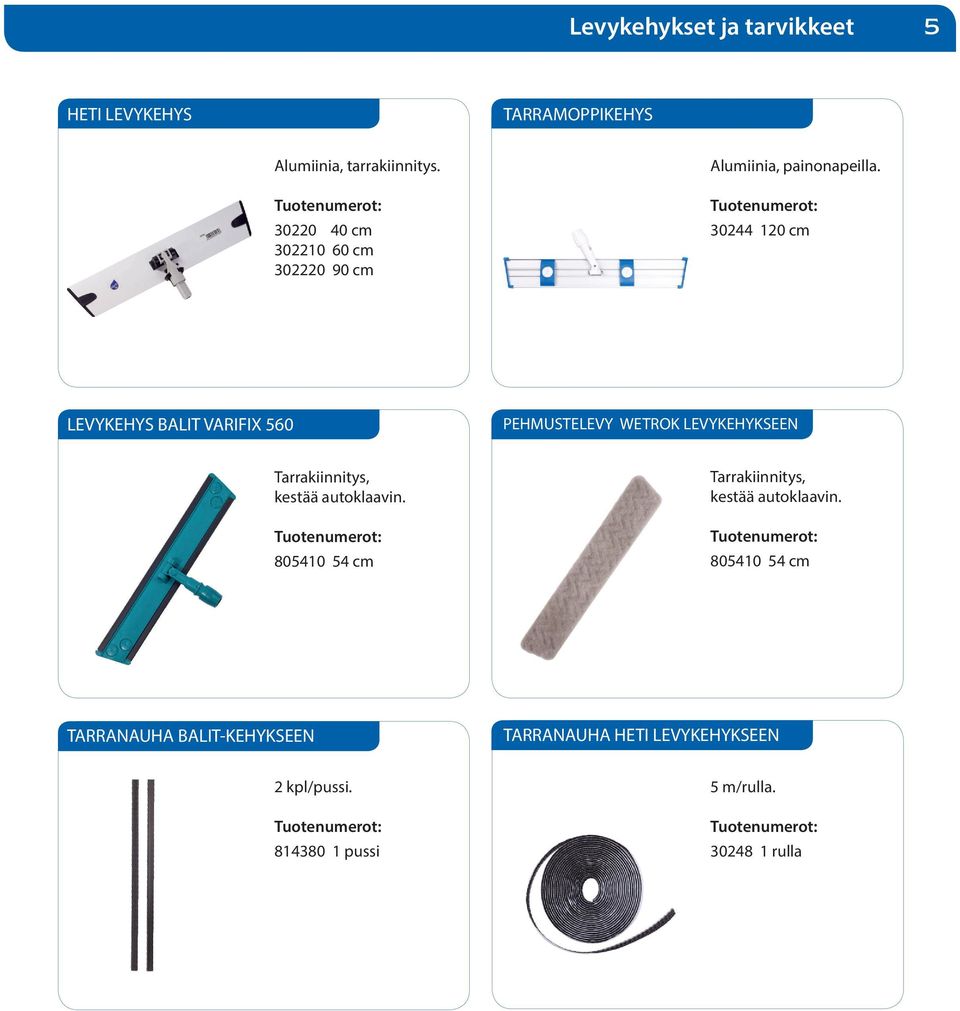 30244 120 cm LEVYKEHYS BALIT VARIFIX 560 PEHMUSTELEVY WETROK LEVYKEHYKSEEN Tarrakiinnitys, kestää