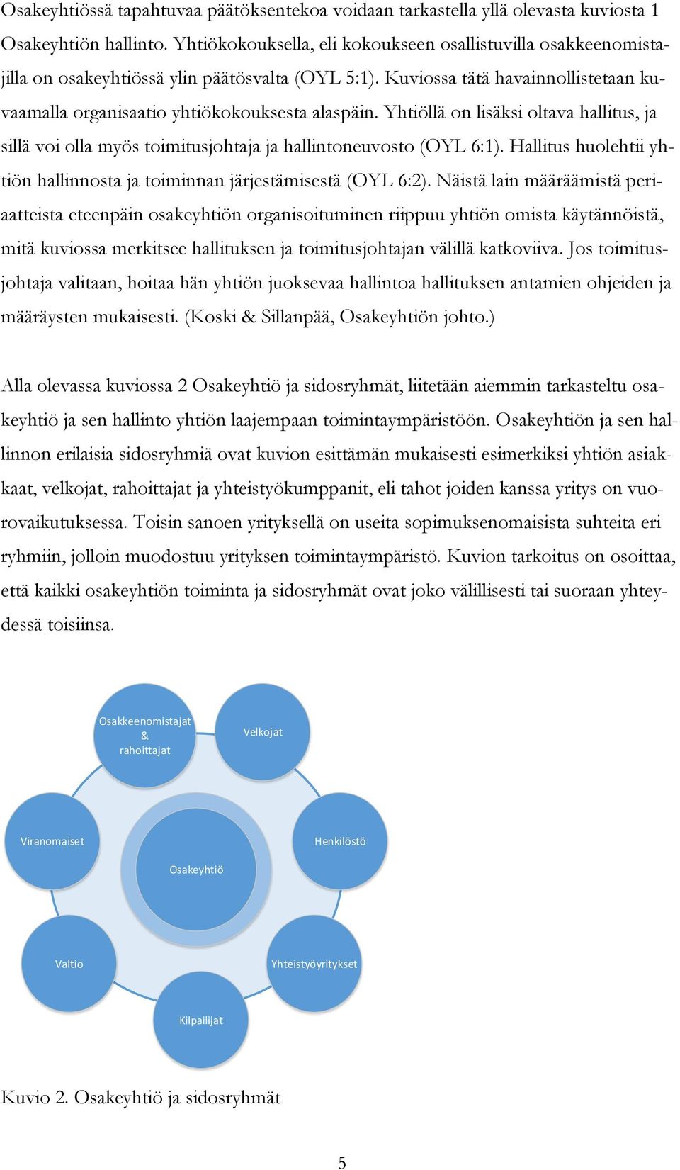 Yhtiöllä on lisäksi oltava hallitus, ja sillä voi olla myös toimitusjohtaja ja hallintoneuvosto (OYL 6:1). Hallitus huolehtii yhtiön hallinnosta ja toiminnan järjestämisestä (OYL 6:2).