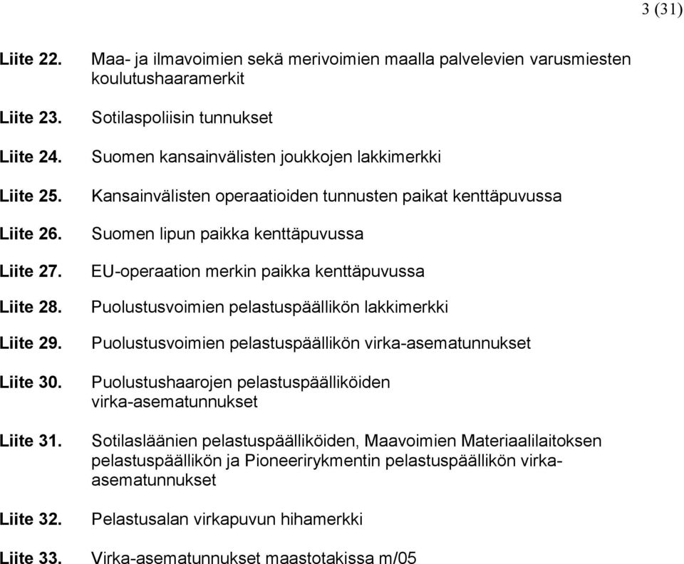 paikat kenttäpuvussa Suomen lipun paikka kenttäpuvussa EU-operaation merkin paikka kenttäpuvussa Puolustusvoimien pelastuspäällikön lakkimerkki Puolustusvoimien pelastuspäällikön virka-asematunnukset