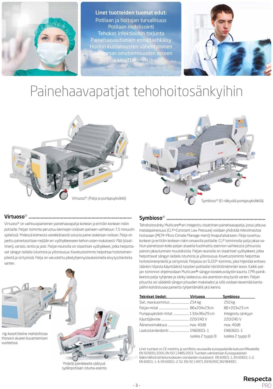 .. Virtuoso on vaihtuvapaineinen painehaavapatja korkean ja erittäin korkean riskin potilaille.