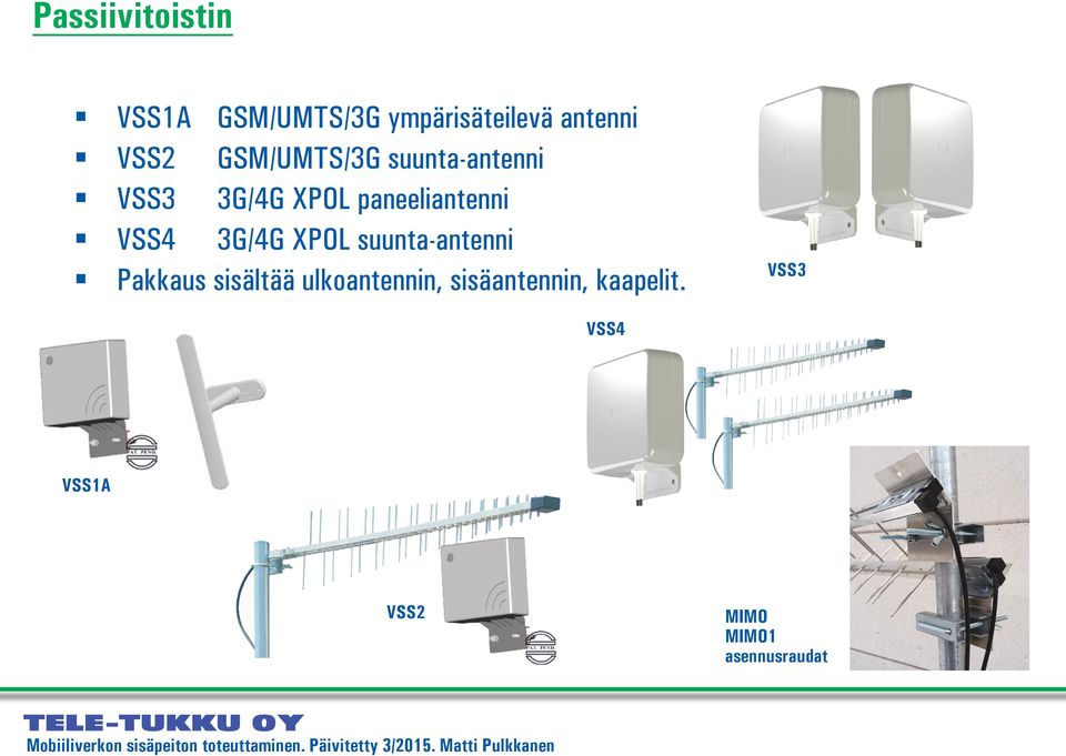 3G/4G XPOL suunta-antenni Pakkaus sisältää ulkoantennin,