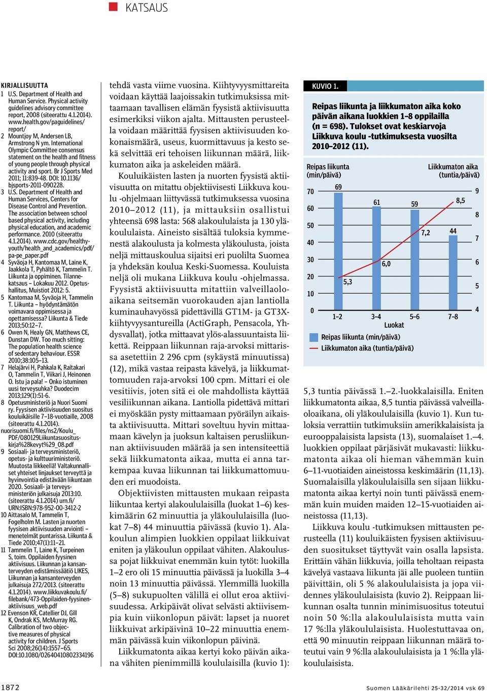 Br J Sports Med 2011; 11:839-48. DOI: 10.1136/ bjsports-2011-090228. 3 U.S. Department of Health and Human Services, Centers for Disease Control and Prevention.