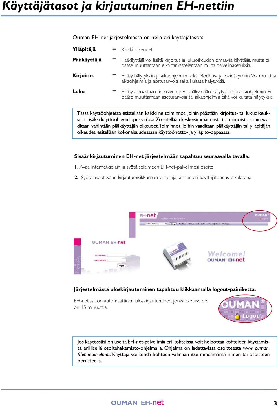 Voi muuttaa aikaohjelmia ja asetusarvoja sekä kuitata hälytyksiä. = = Pääsy ainoastaan tietosivun perusnäkymään, hälytyksiin ja aikaohjelmiin.