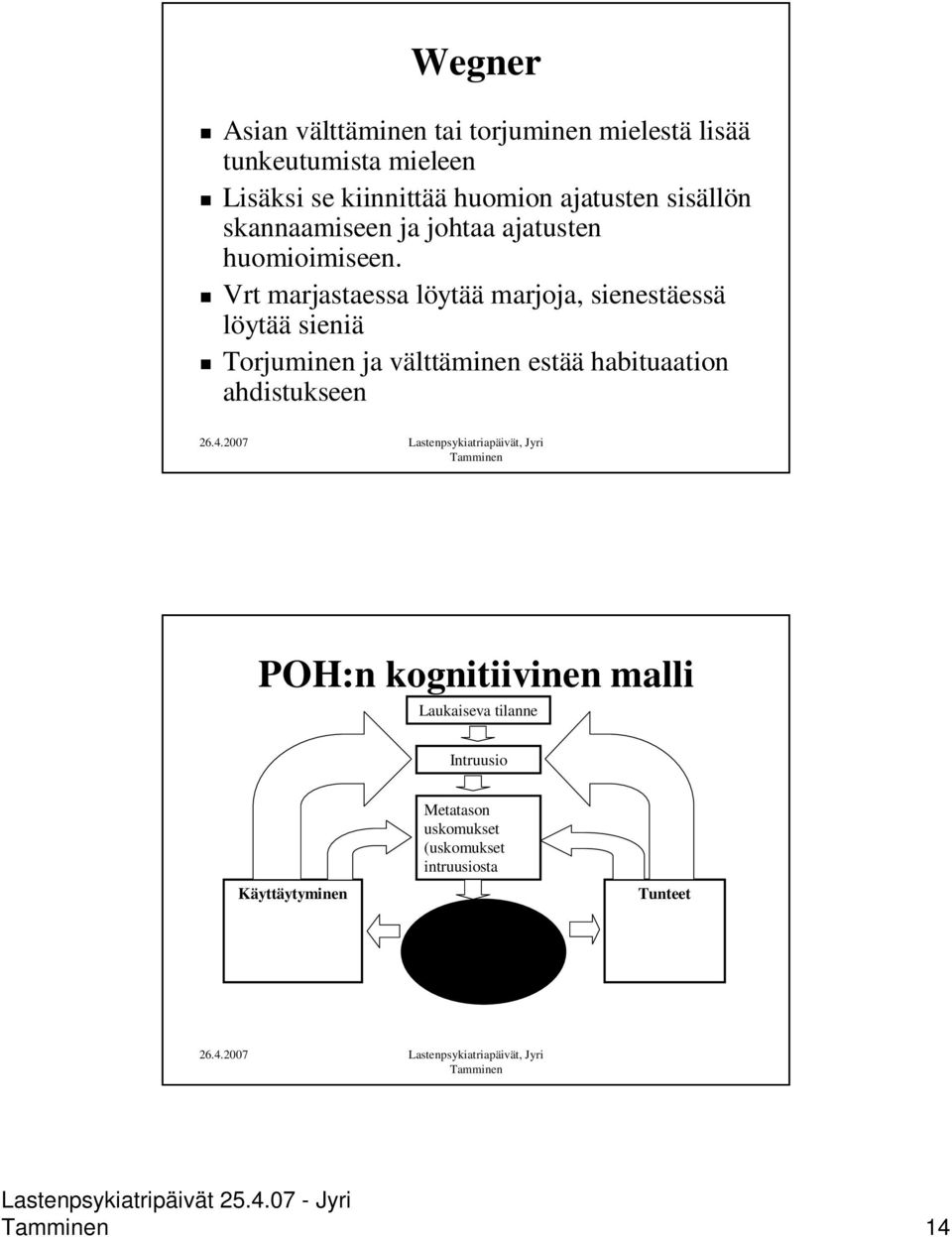 Vrt marjastaessa löytää marjoja, sienestäessä löytää sieniä Torjuminen ja välttäminen estää habituaation