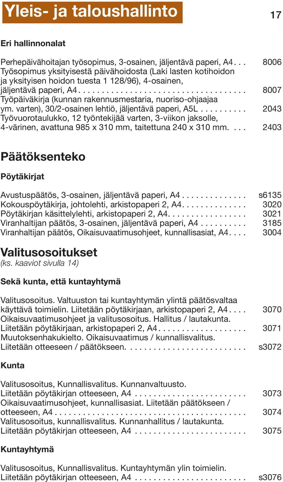 ................................... 8007 Työpäiväkirja (kunnan rakennusmestaria, nuoriso-ohjaajaa ym. varten), 30/2-osainen lehtiö, jäljentävä paperi, A5L.