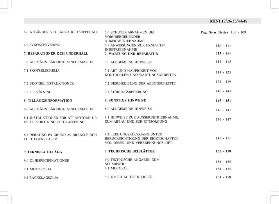 7 ANWEISUNGEN ZUR ERNEUTEN INBETRIEBNAHME 7. WARTUNG UND REPARATUR 7.0 ALLGEMEINE HINWEISE 7.1 ART UND HÄUFIGKEIT VON KONTROLLEN UND WARTUNGSARBEITEN 7.2 BESCHREIBUNG DER ABEITSSCHRITTE 7.