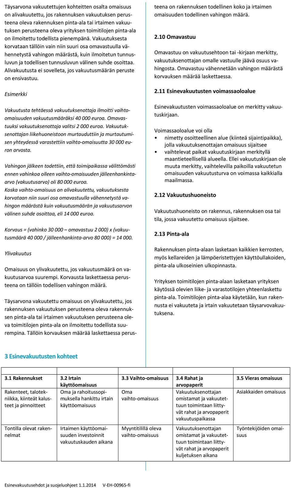 Vakuutuksesta korvataan tällöin vain niin suuri osa omavastuulla vähennetystä vahingon määrästä, kuin ilmoitetun tunnusluvun ja todellisen tunnusluvun välinen suhde osoittaa.