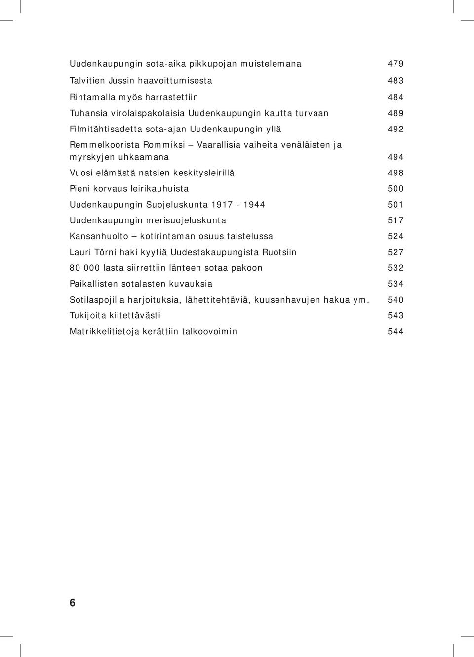 leirikauhuista 500 Uudenkaupungin Suojeluskunta 1917-1944 501 Uudenkaupungin merisuojeluskunta 517 Kansanhuolto kotirintaman osuus taistelussa 524 Lauri Törni haki kyytiä Uudestakaupungista Ruotsiin