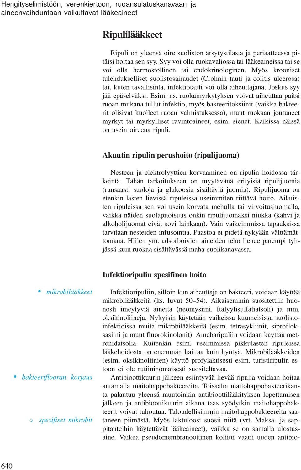 Myös krooniset tulehdukselliset suolistosairaudet (Crohnin tauti ja colitis ulcerosa) tai, kuten tavallisinta, infektiotauti voi olla aiheuttajana. Joskus syy jää epäselväksi. Esi. ns.