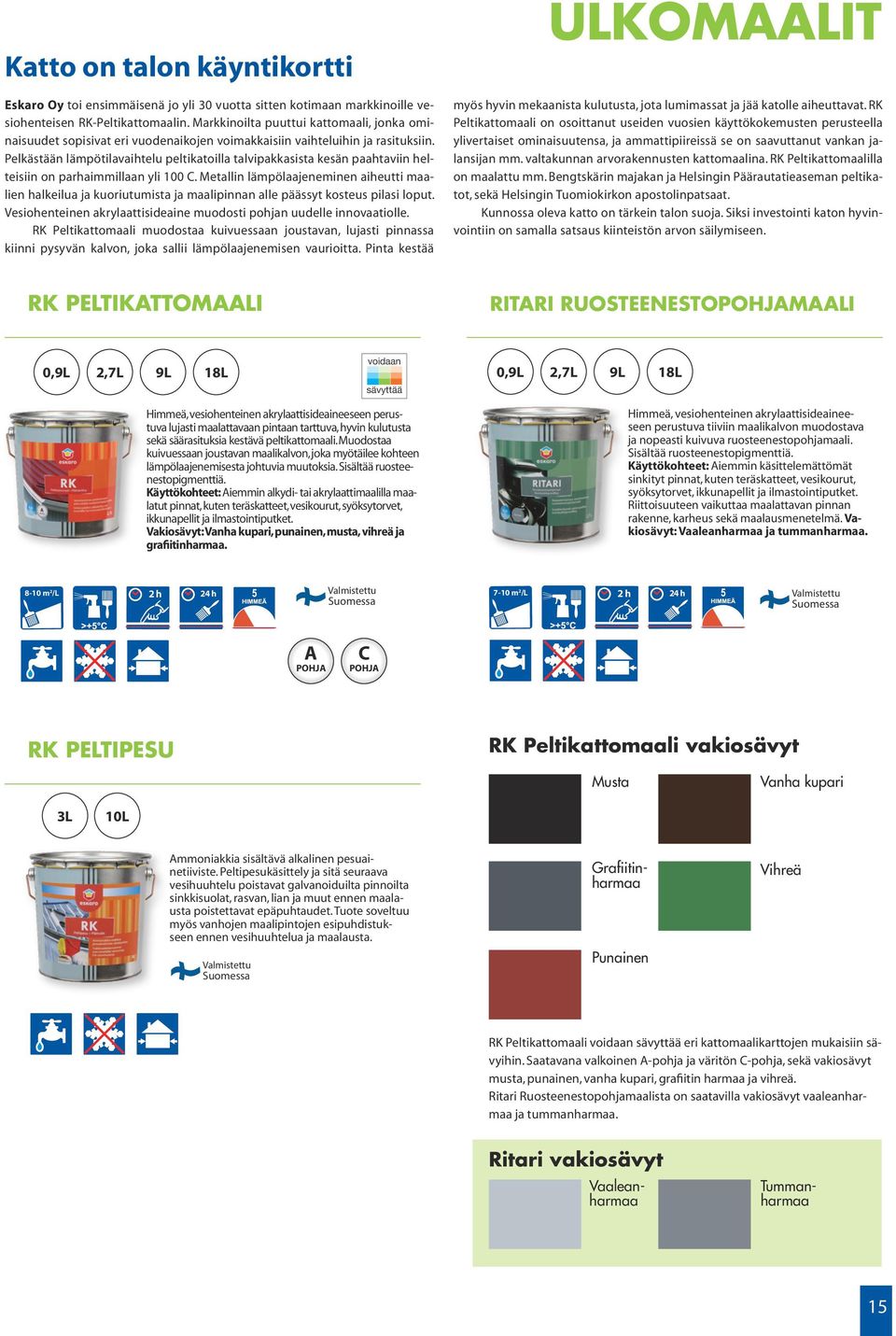 Pelkästään lämpötilavaihtelu peltikatoilla talvipakkasista kesän paahtaviin helteisiin on parhaimmillaan yli 100.