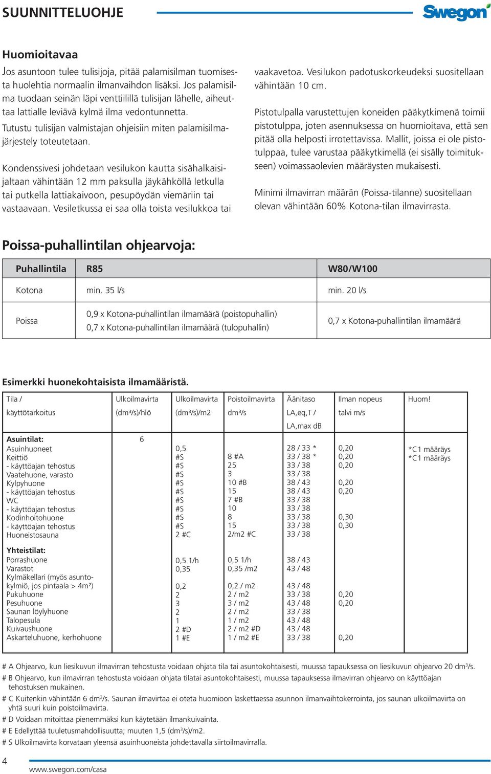 Tutustu tulisijan valmistajan ohjeisiin miten palamisilmajärjestely toteutetaan.