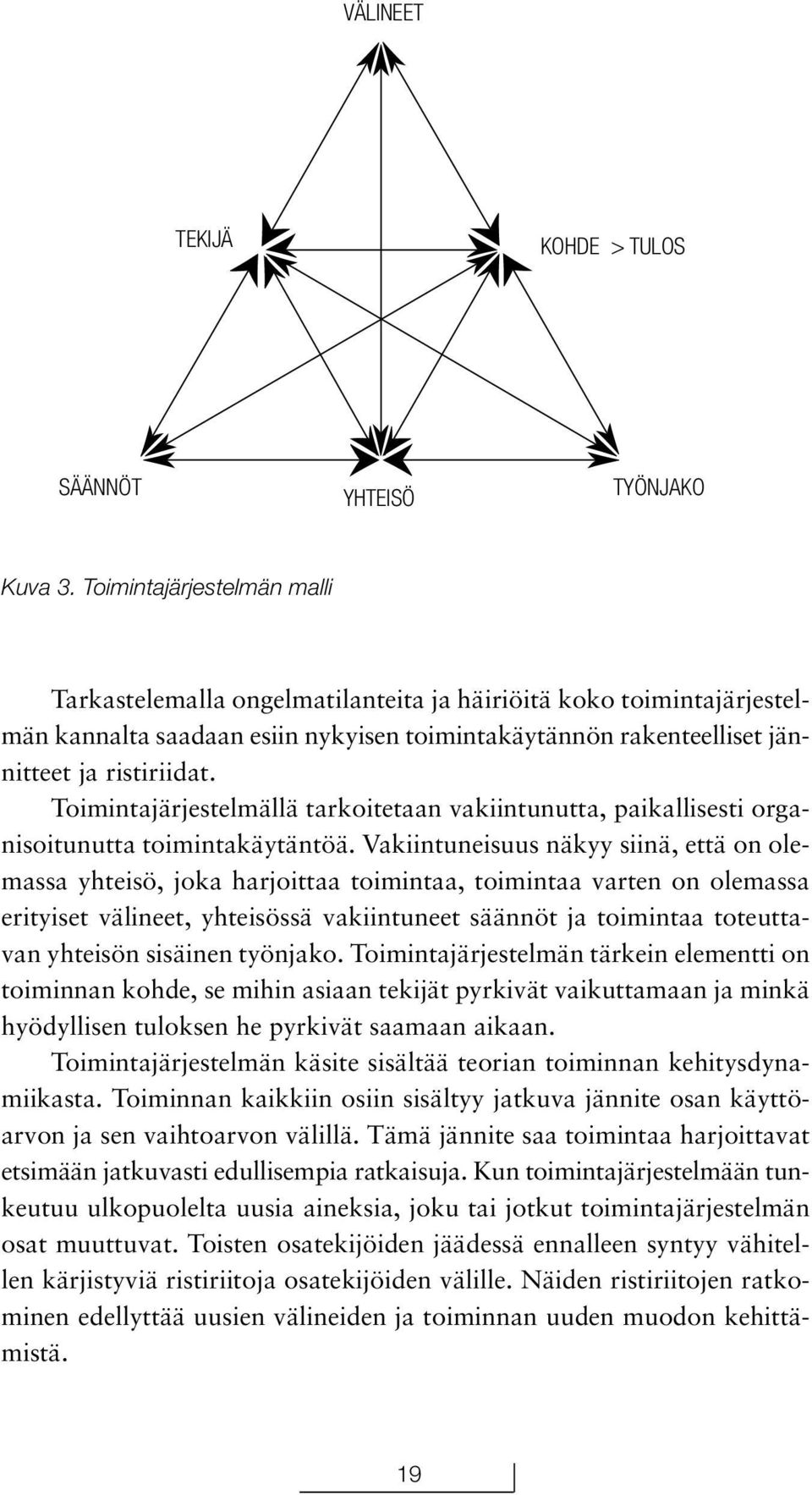 Toimintajärjestelmällä tarkoitetaan vakiintunutta, paikallisesti organisoitunutta toimintakäytäntöä.