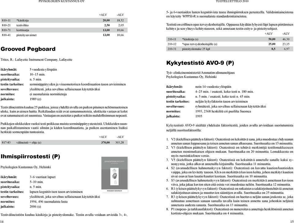 Oppaassa käydään lyhyesti läpi lapsen piirtämisen kehitys ja sen yhteys kehitystasoon, sekä annetaan testin esitys- ja pisteitysohjeet.