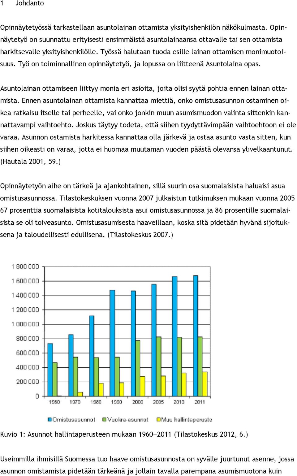 Työ on toiminnallinen opinnäytetyö, ja lopussa on liitteenä Asuntolaina opas. Asuntolainan ottamiseen liittyy monia eri asioita, joita olisi syytä pohtia ennen lainan ottamista.