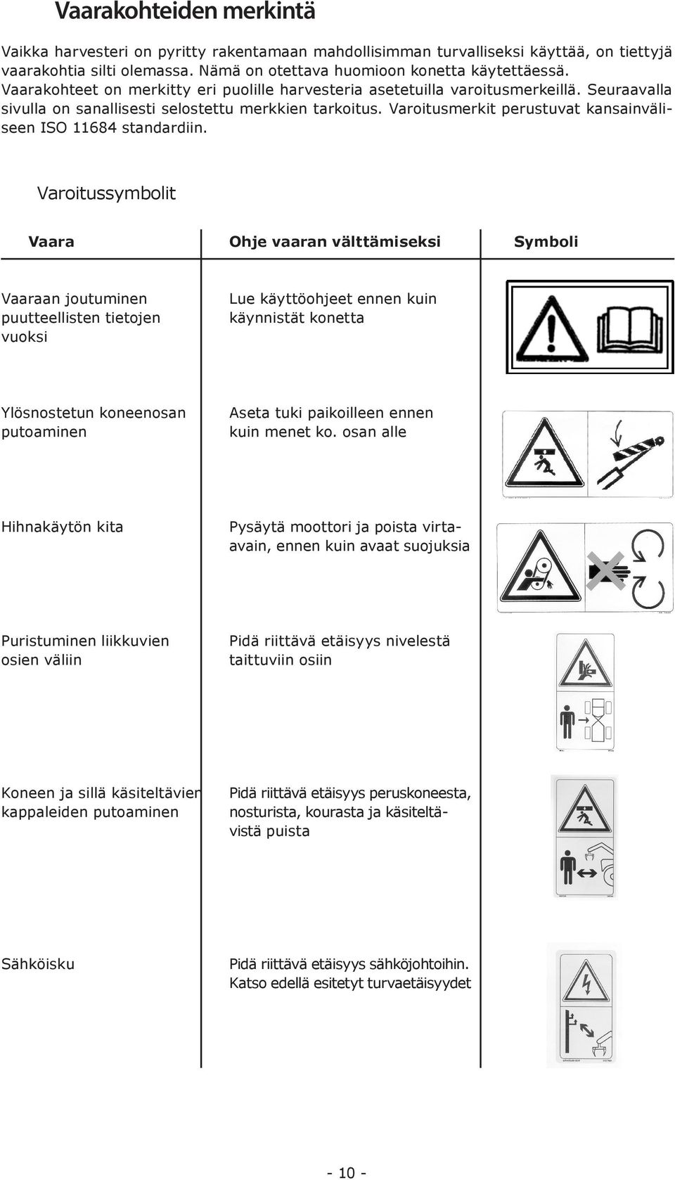 Varoitusmerkit perustuvat kansainväliseen ISO 11684 standardiin.