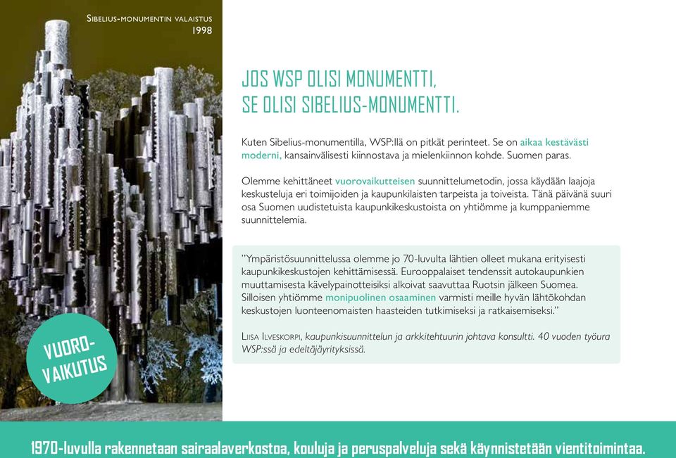 Olemme kehittäneet vuorovaikutteisen suunnittelumetodin, jossa käydään laajoja keskusteluja eri toimijoiden ja kaupunkilaisten tarpeista ja toiveista.