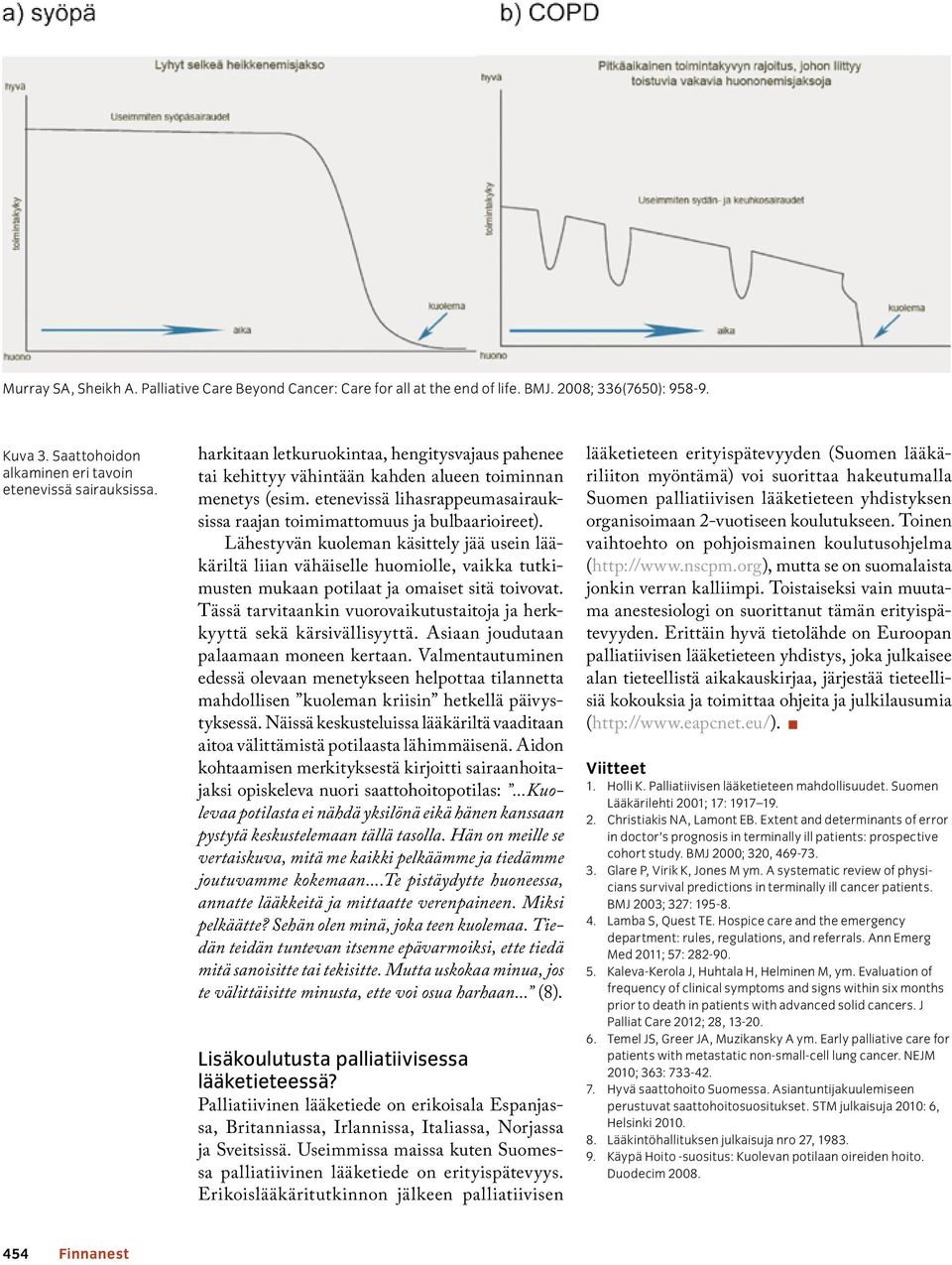 Lähestyvän kuoleman käsittely jää usein lääkäriltä liian vähäiselle huomiolle, vaikka tutkimusten mukaan potilaat ja omaiset sitä toivovat.