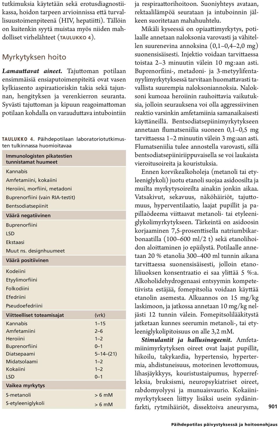 Tajuttoman potilaan ensimmäisiä ensiaputoimenpiteitä ovat vasen kylkiasento aspiraatioriskin takia sekä tajunnan, hengityksen ja verenkierron seuranta.