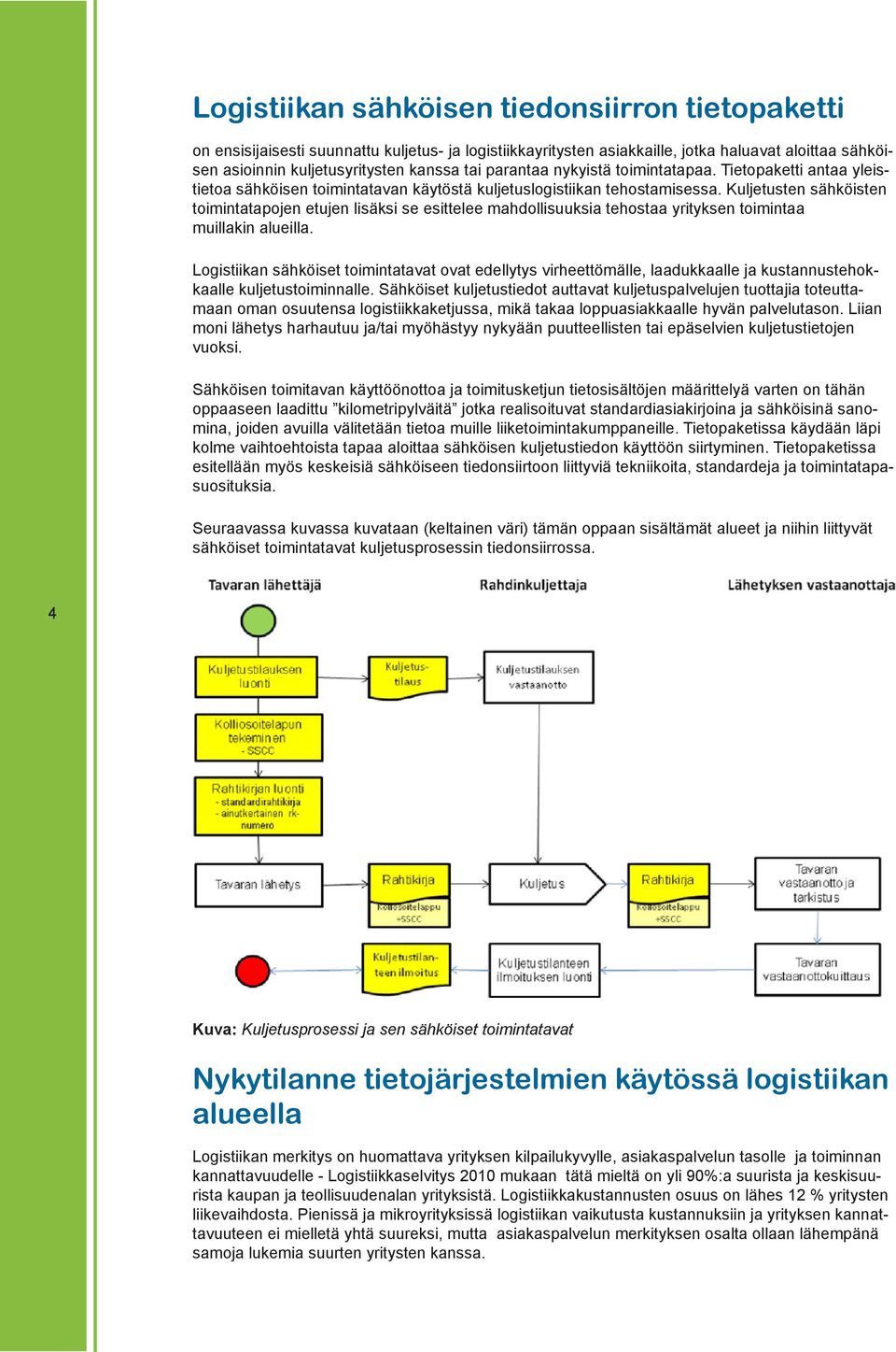 Kuljetusten sähköisten toimintatapojen etujen lisäksi se esittelee mahdollisuuksia tehostaa yrityksen toimintaa muillakin alueilla.