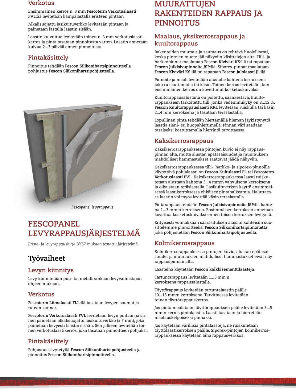 ..3 päivää ennen pinnoitusta Pintakäsittely Pinnoitus tehdään Fescon Silikonihartsipinnoitteella pohjustus Fescon Silikonihartsipohjusteella.