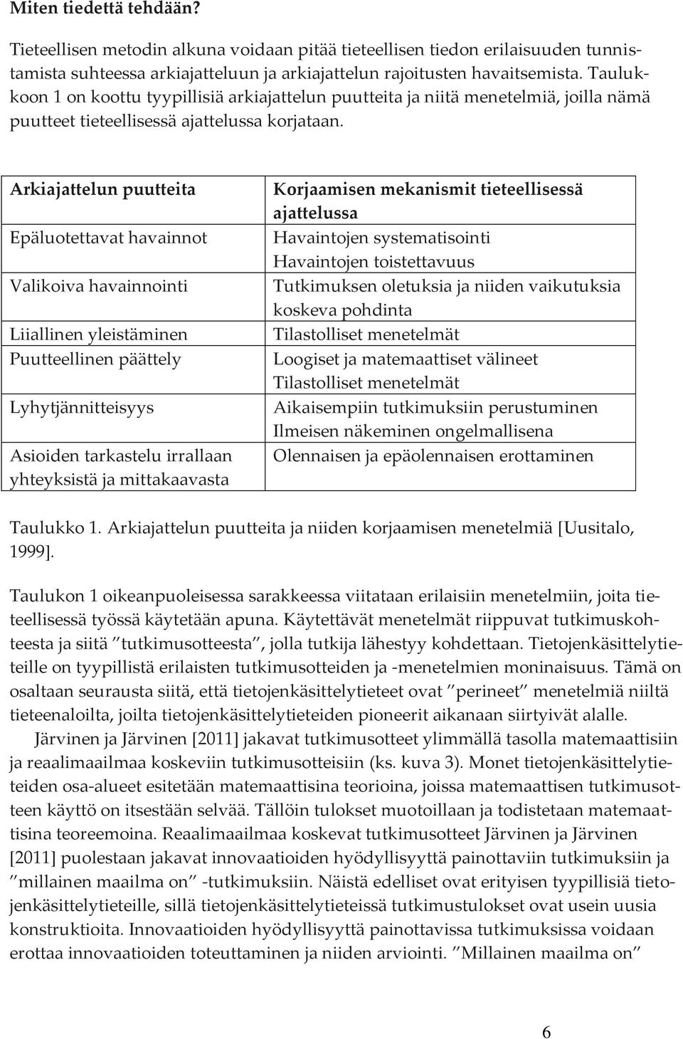 Arkiajattelun puutteita Epäluotettavat havainnot Valikoiva havainnointi Liiallinen yleistäminen Puutteellinen päättely Lyhytjännitteisyys Asioiden tarkastelu irrallaan yhteyksistä ja mittakaavasta