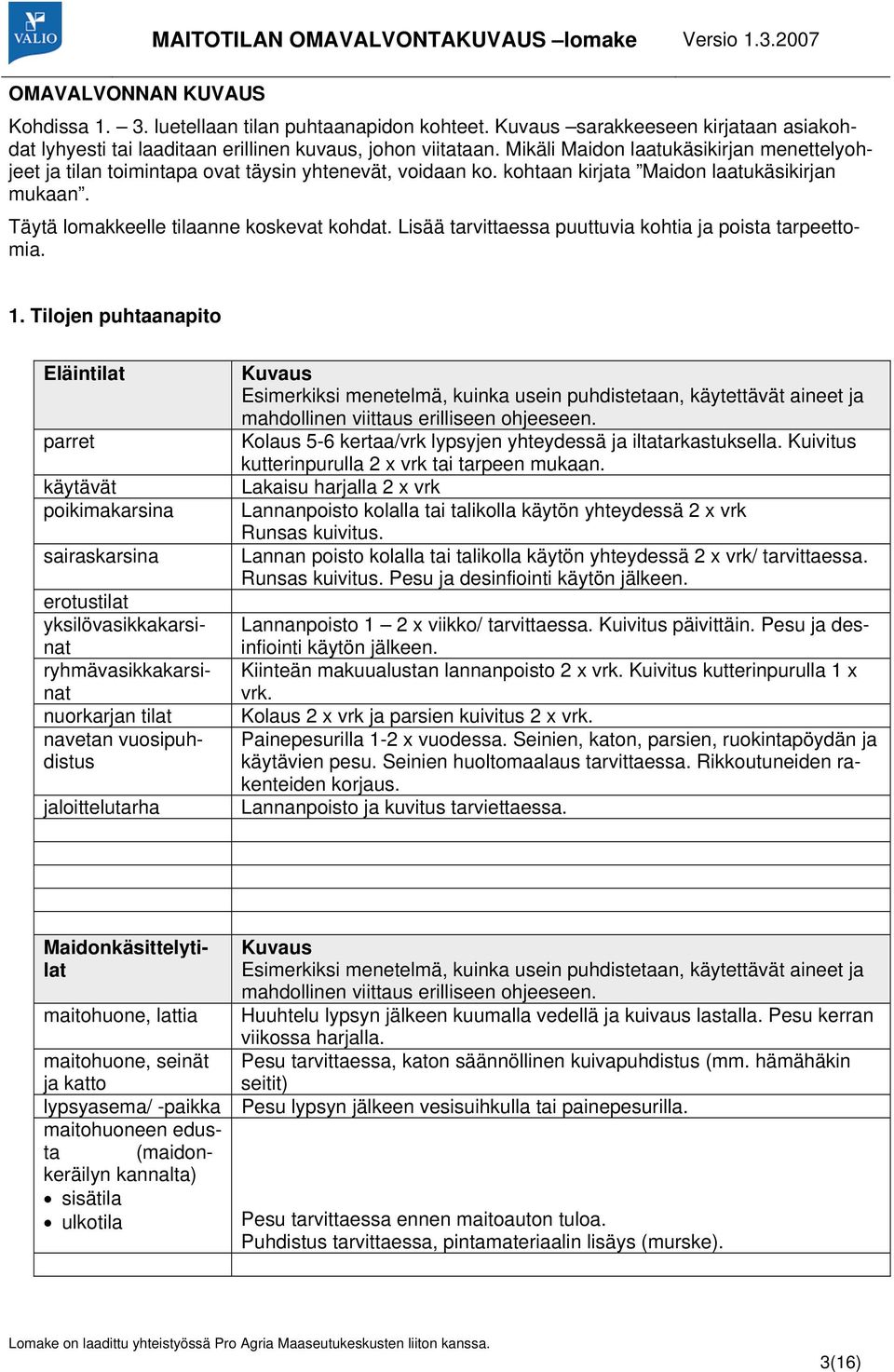 Lisää tarvittaessa puuttuvia kohtia ja poista tarpeettomia. 1.