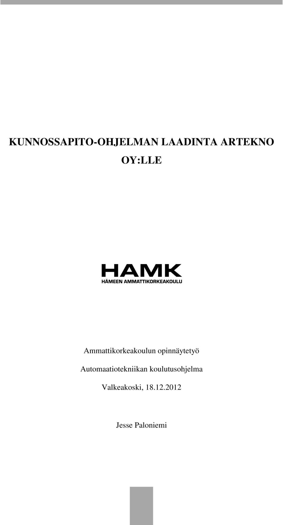 opinnäytetyö Automaatiotekniikan