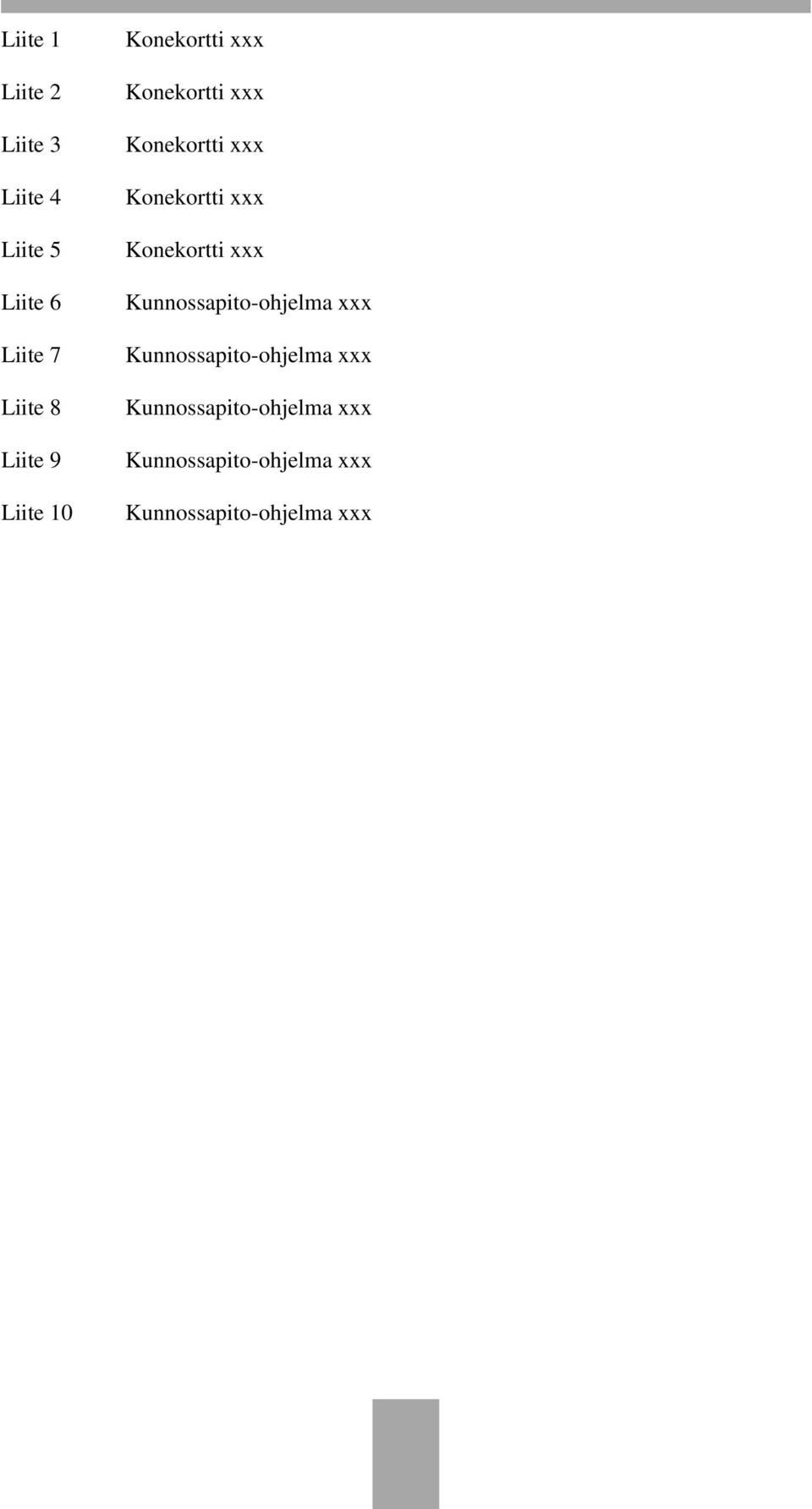 xxx Konekortti xxx Kunnossapito-ohjelma xxx Kunnossapito-ohjelma xxx