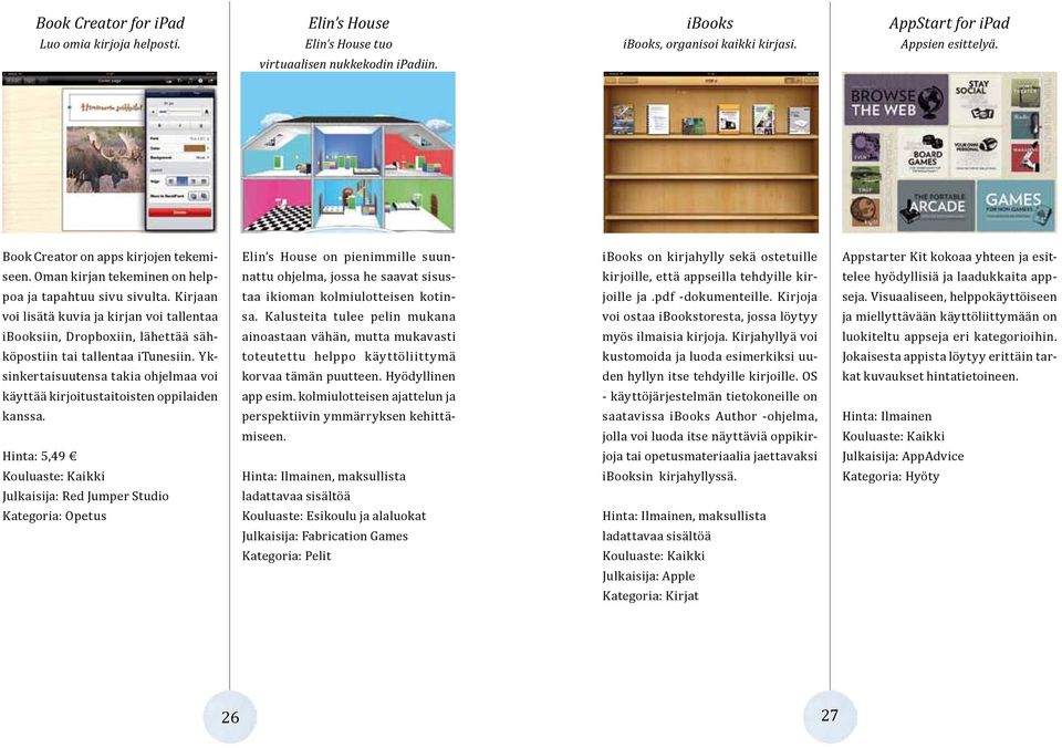 Oman kirjan tekeminen on help- nattu ohjelma, jossa he saavat sisus- kirjoille, että appseilla tehdyille kir- telee hyödyllisiä ja laadukkaita app- poa ja tapahtuu sivu sivulta.