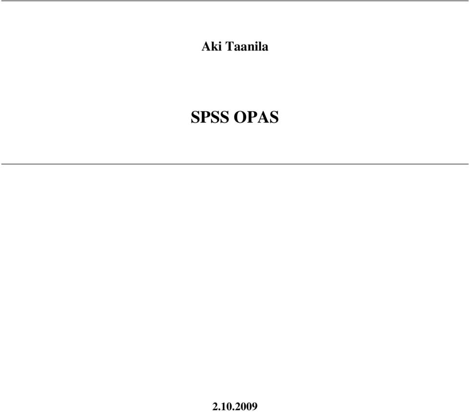 SPSS OPAS