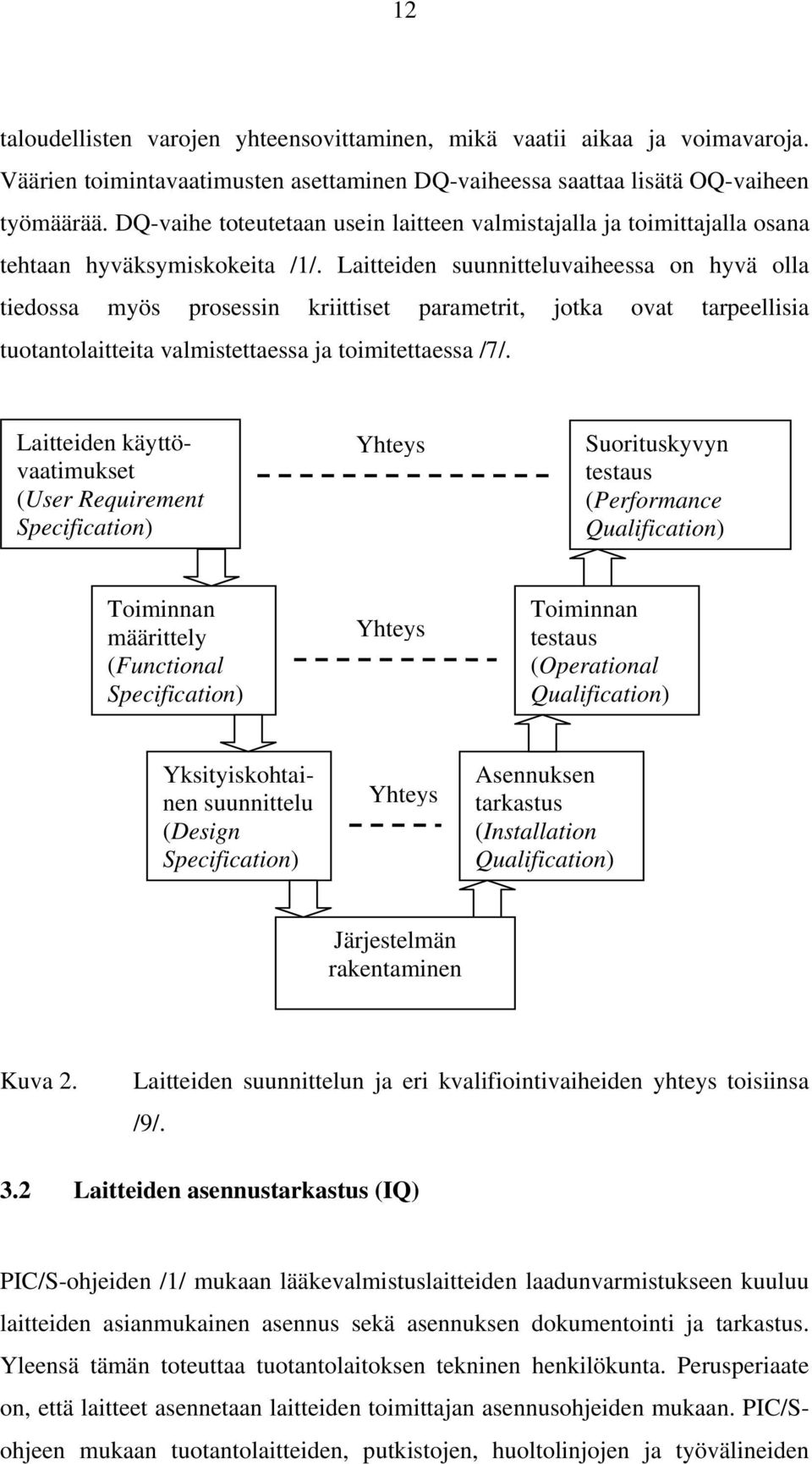 Laitteiden suunnitteluvaiheessa on hyvä olla tiedossa myös prosessin kriittiset parametrit, jotka ovat tarpeellisia tuotantolaitteita valmistettaessa ja toimitettaessa /7/.